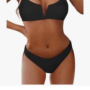 Zaful Black V-Wire Bikini Set NEW XL
